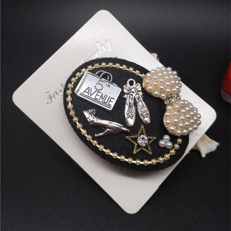 

CX-Shirling 100% Real Picture Antique High Heel Shoes Brooch Female All Match Pearl Bow Design cc Style Brooch Broche Needles