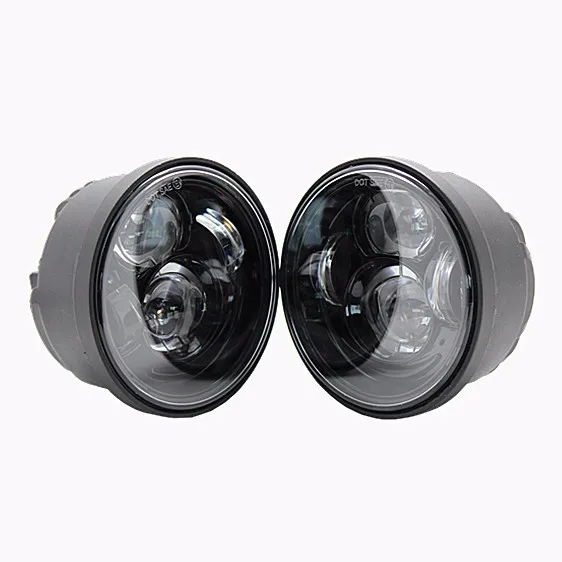 Pair Motors Headlight Fat Bob LED Driving Lamp 5 inch Motorcycle High  Low Beam Headlight for Harley Dyna Fat Bob (1)