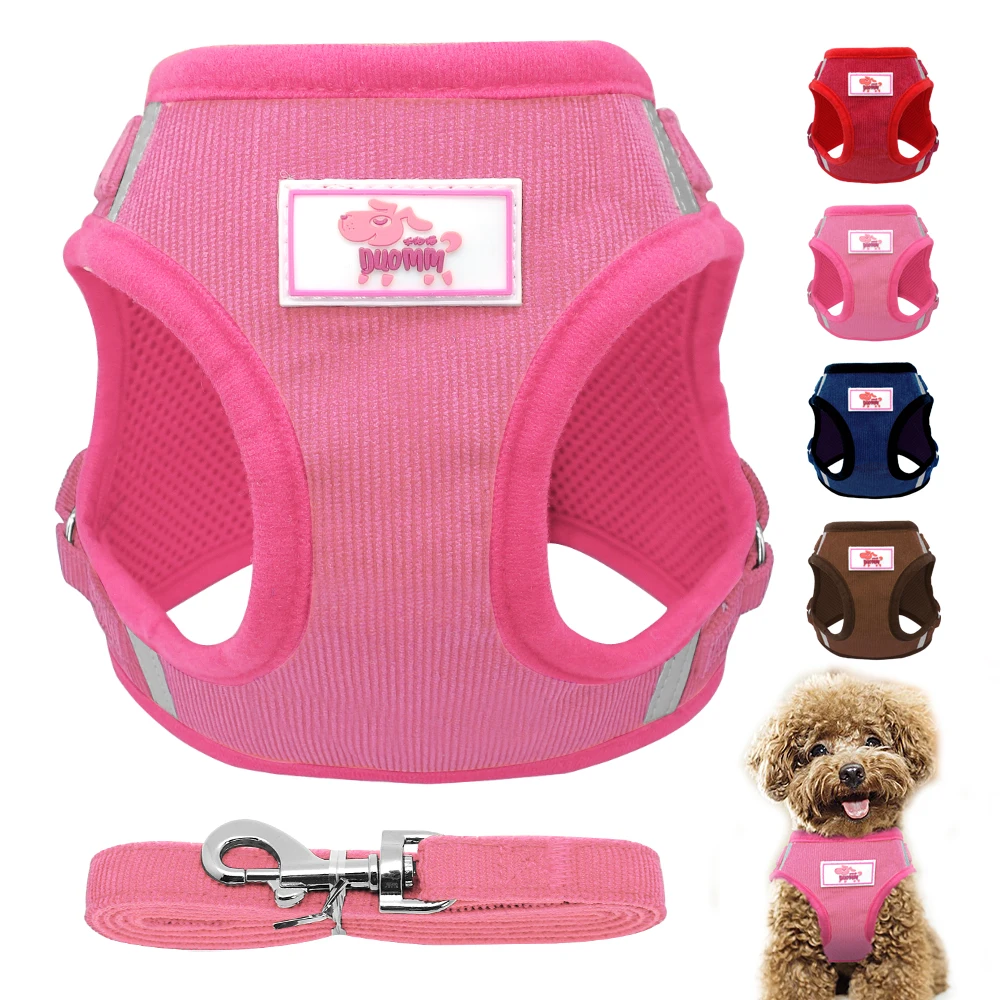 

Reflective Dog Vest Harness and Leash Set Breathable Nylon Small Dog Harness and Leads for Small Medium Dogs Cats