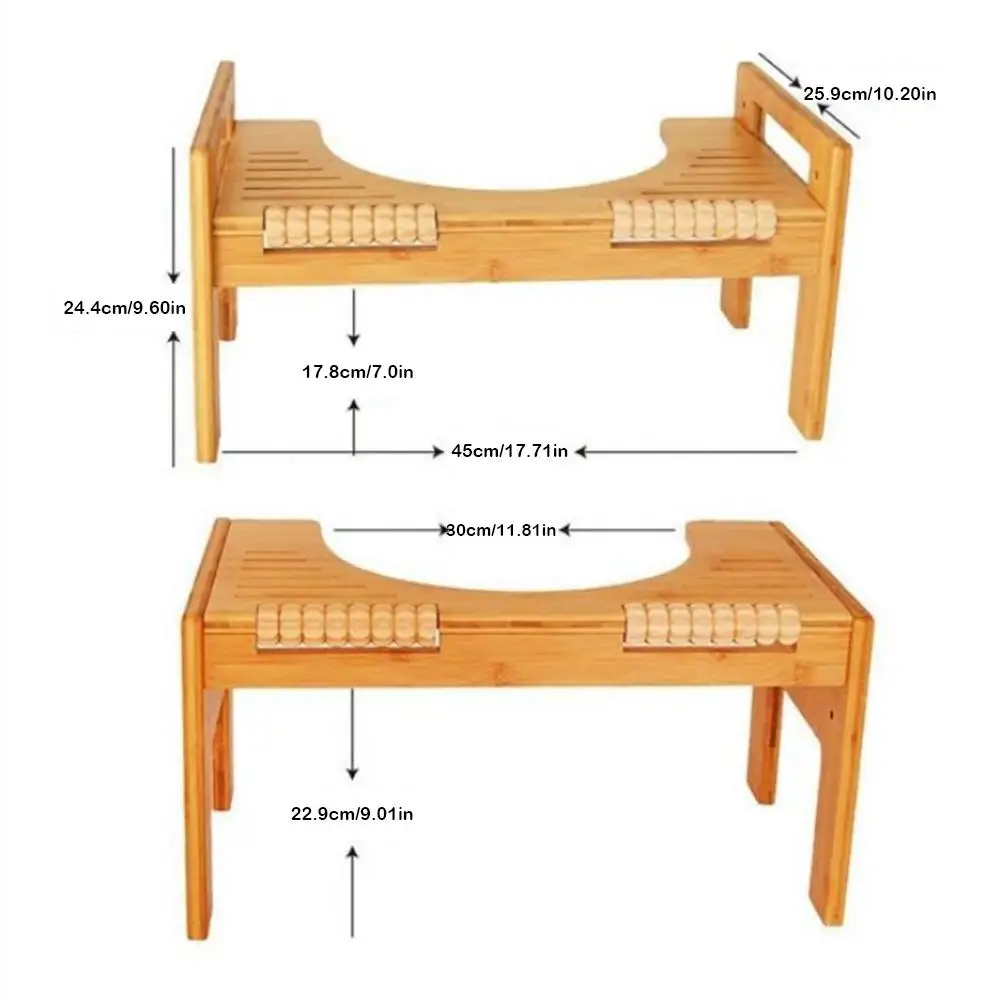 Регулируемый бамбуковый u-образный стул для унитаза, нескользящий коврик для ванной комнаты, помощник для ног, снимает запоры свай
