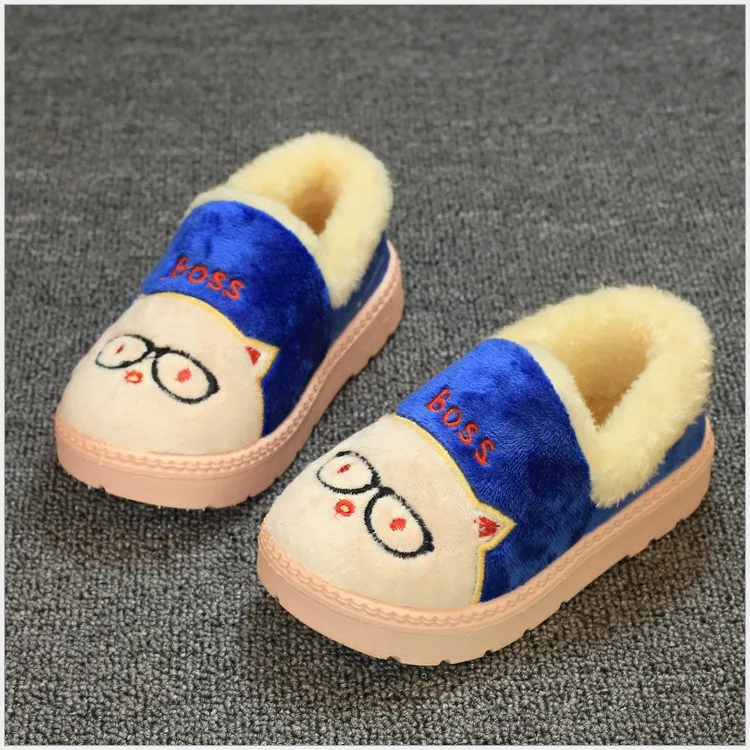 Зимняя теплая детская хлопковая обувь для детей от 2 до 6 лет; тапочки для маленьких мальчиков и девочек; домашняя обувь с героями мультфильмов; детские кроссовки