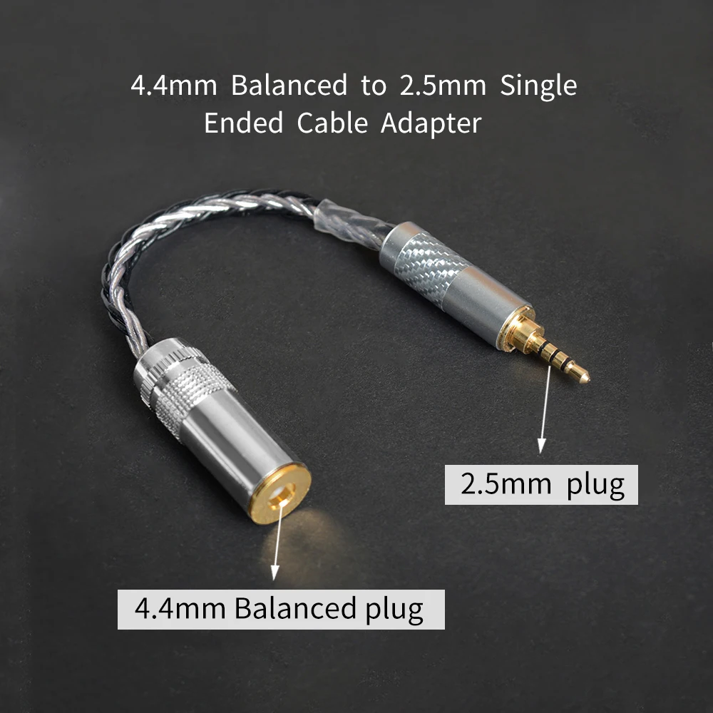 OKCSC из бескислородной меди, адаптер 2,5 мм штекер Интерфейс 4,4 мм сбалансированный штекер обоих концах для подключения к стереосистеме 8 ядер для SONY PHA-2A TA-ZH1ES NW-WM1Z