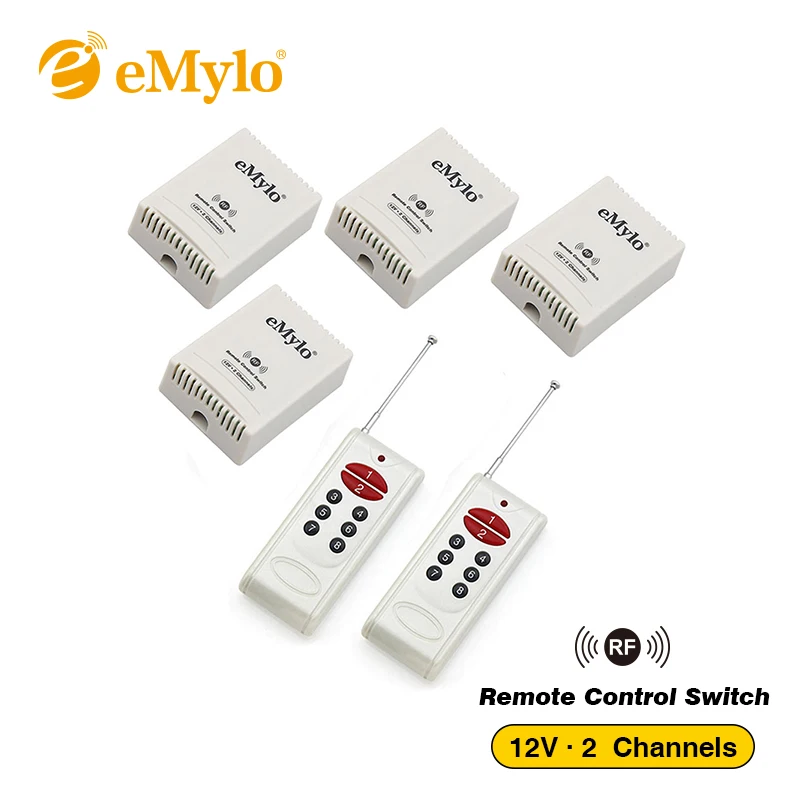 Emylo Dc 12v Smart Momentary Switch Wireless Rf Remote Control Emylo Dc 12v Smart Momentary Switch Wireless Rf Remote Control Light Led 433mhz White 2 Transmitter 4x Channels Relays