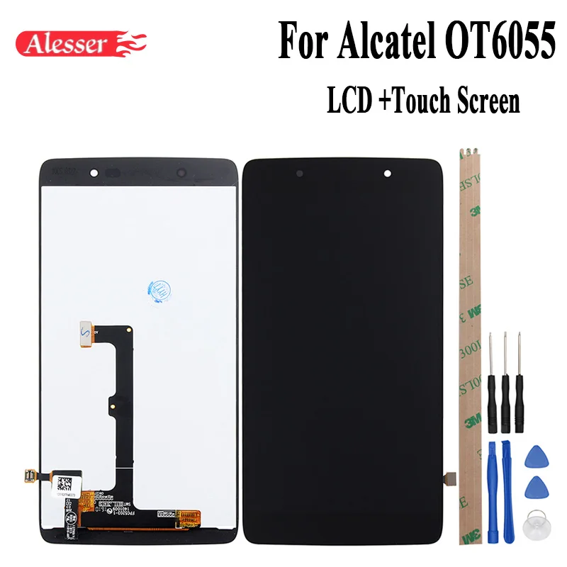 

Alesser For Alcatel One Touch Idol 4 OT6055 LCD Display and Touch Screen Assembly Repair Parts 5.2" Replacement Accessory+Tools