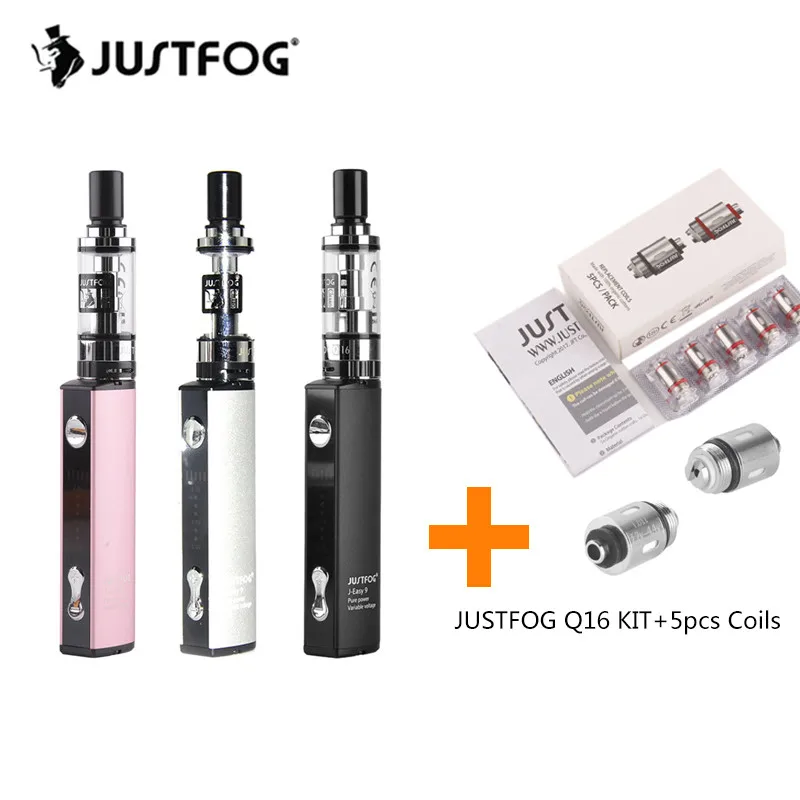 Original Justfog Q16 Starter Kit 900mah Battery Mod & 2ml Elektronik Sigara Clearomizer Tank & 5pcs Q16 Coil Vape pen Vapor Kit