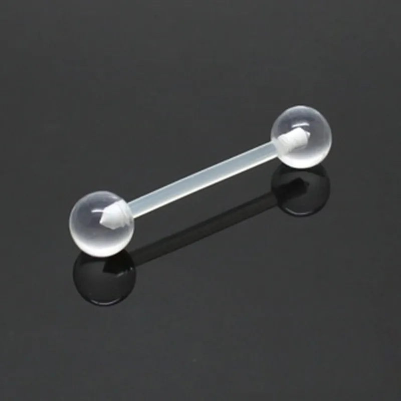 Flexi PTFE Tongue Bar Clear Tongue Ring Popular Wholesale Body Jewelry