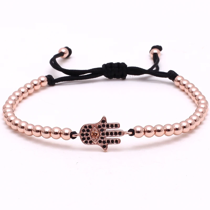 Mcllroy Brand Charm Fatima Hand Hamsa Bracelets For Women Femme Pulseras Pulsera Cuerda Micro inlay zircon eye Femal Male