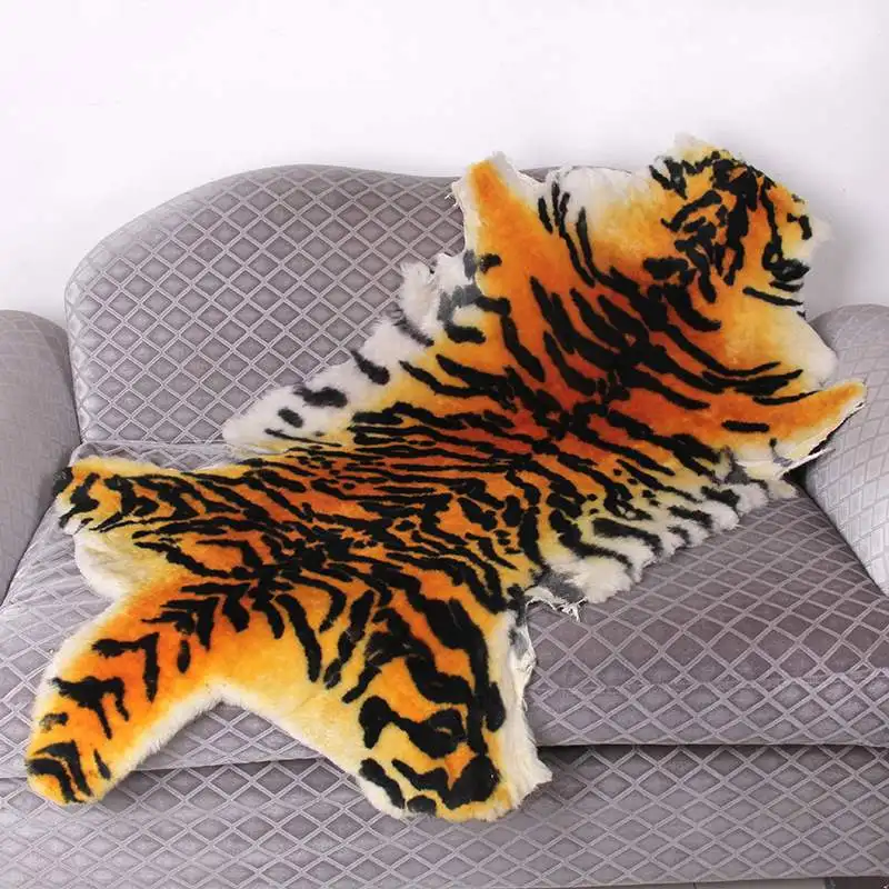 Высокое качество ковер Австралия чистая шерсть кожа имитация Тигровая кожа коврик гостиная ковер стул подушка Сиденье животное одеяло