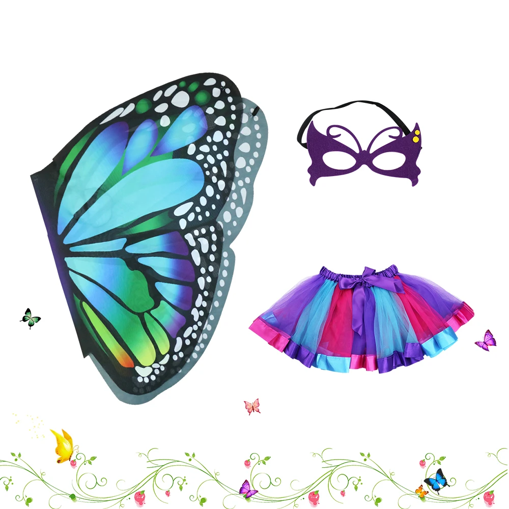 

3-8 Y.O SPECIAL Girls Butterfly Costume Wings Show Kids Stage Wear Fancy Dress Butterfly Fairy Dresses For Girls Christmas Gift
