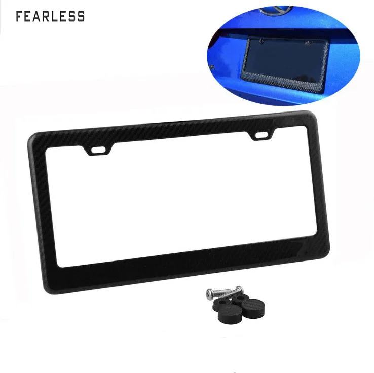 

JDM Style 2 pcs REAL CARBON FIBER LICENSE PLATE FRAME TAG COVER ORIGINAL 3K I61