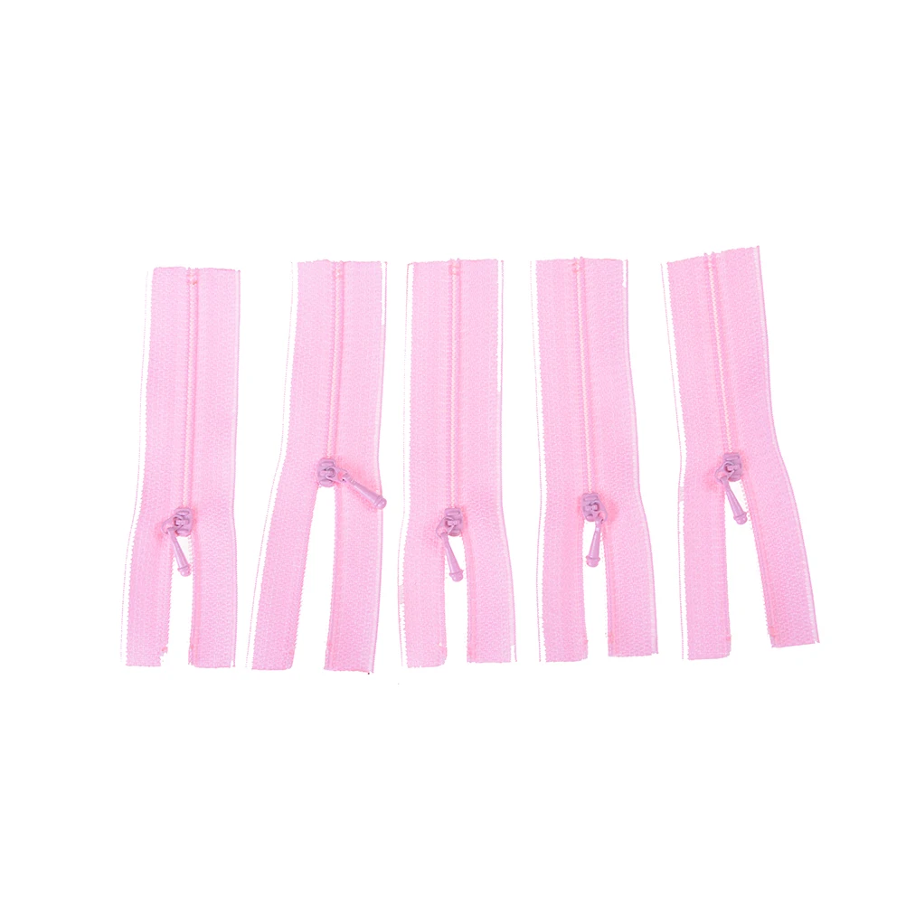 5 шт./лот Мини молния Кукла одежда молния DIY ручной работы шитье скрапбукинг аксессуар для одежды аппликация - Цвет: Pink
