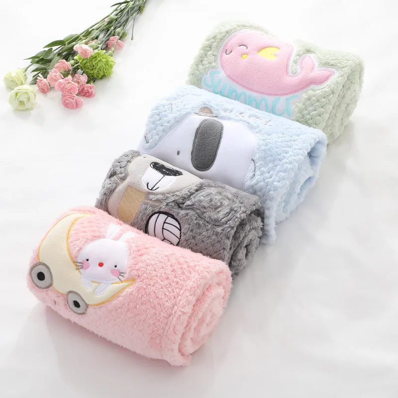 

Baby Fleece Blankets Super Soft Newborns Bebes Swaddling Wrap Blanket 100*75cm Infantil Kids Crib Bedding Covers Children Quilts