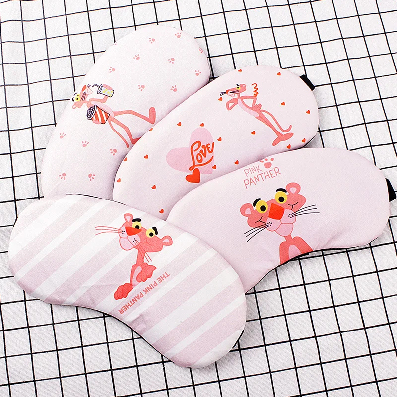 

2pcs Fashion Pink Panther Cartoon Shading Sleeping Goggles Eye Mask Ice Compress Wedding Gifts Guests Party Favors Pantera Rosa