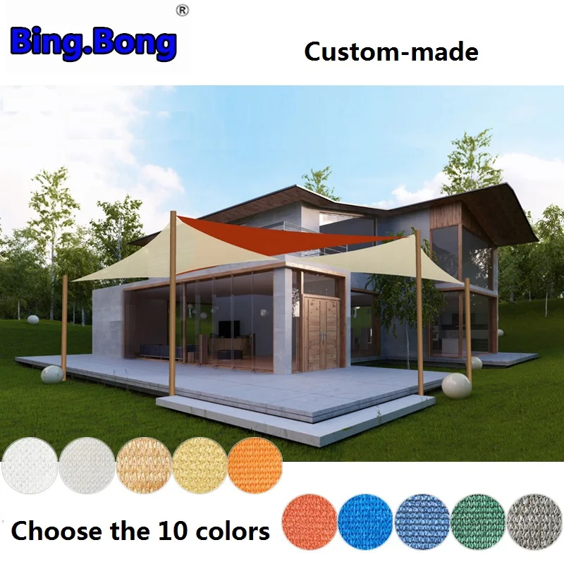 Custom sun shade sail HDPE mesh outdoor UV waterproof ...