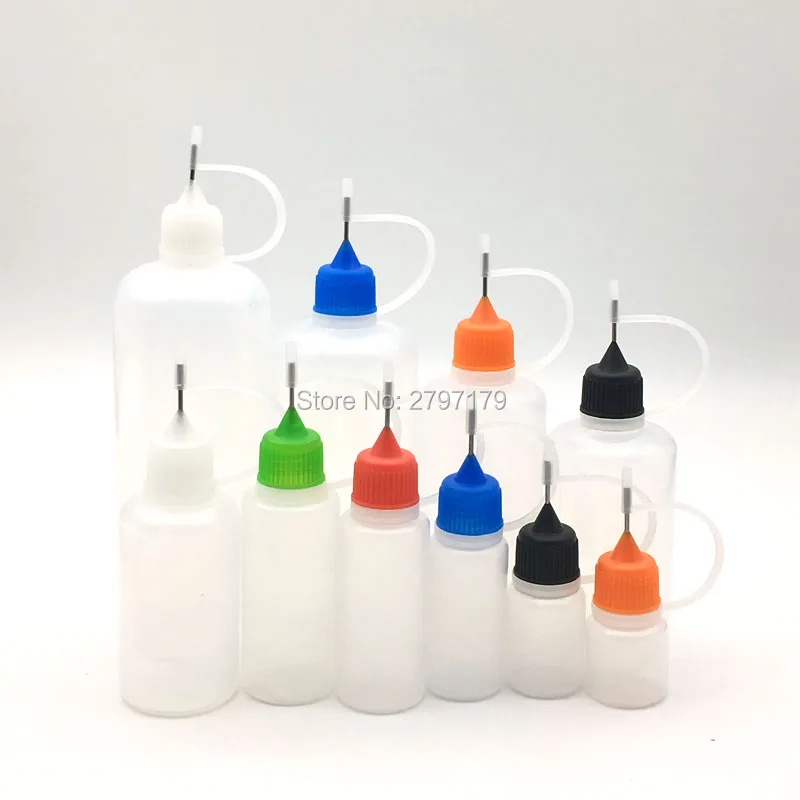 

Empty Bottle 3ml 5ml 10ml 15ml 20ml 30ml 50ml 60ml 100ml 120ml Needle Bottle for E juice Plastic Dropper Bottles With Metal tips