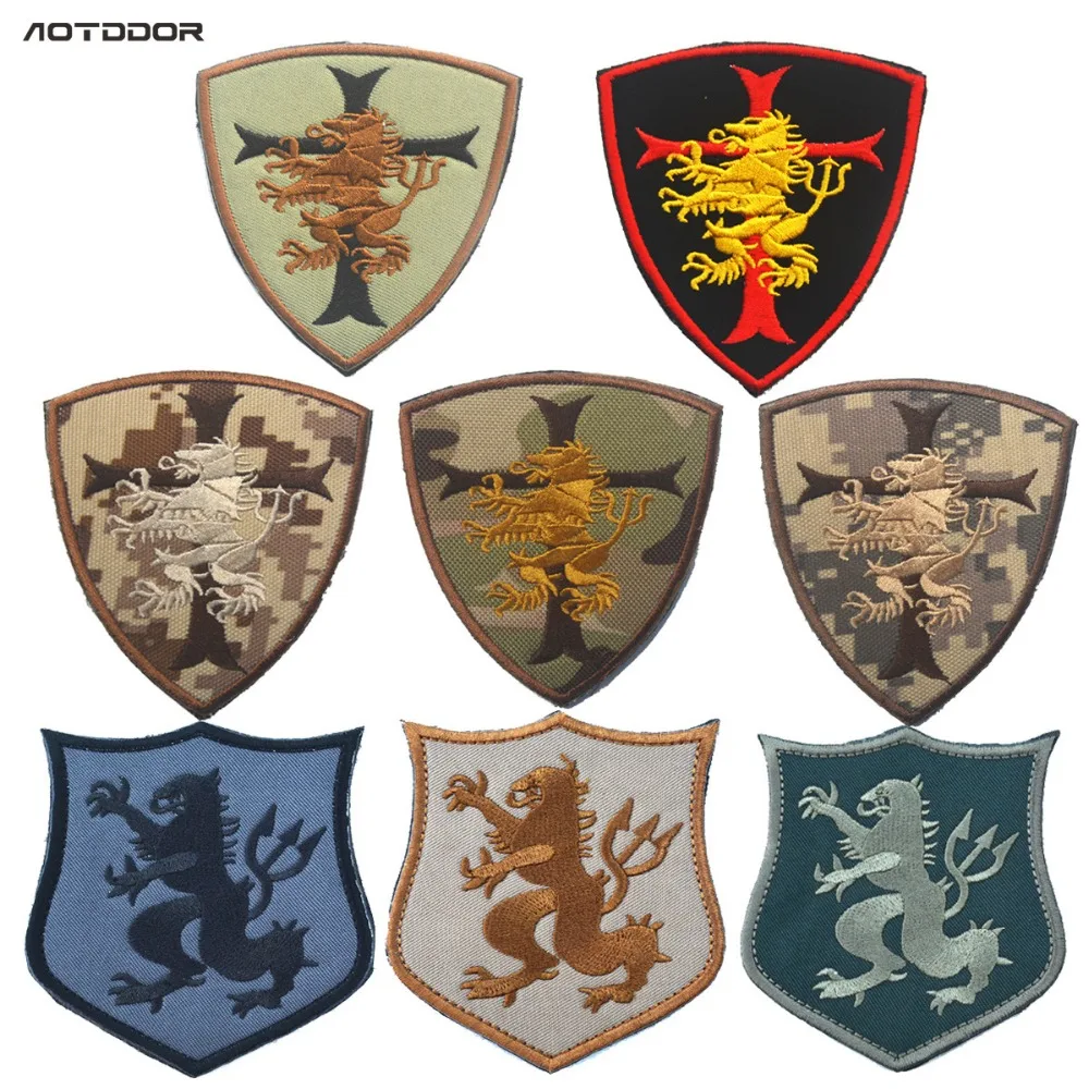 3.0 inch-Hook Fastener-DV-5 Devgru Lion Crusader Shield Navy Seal Team 6 Patch