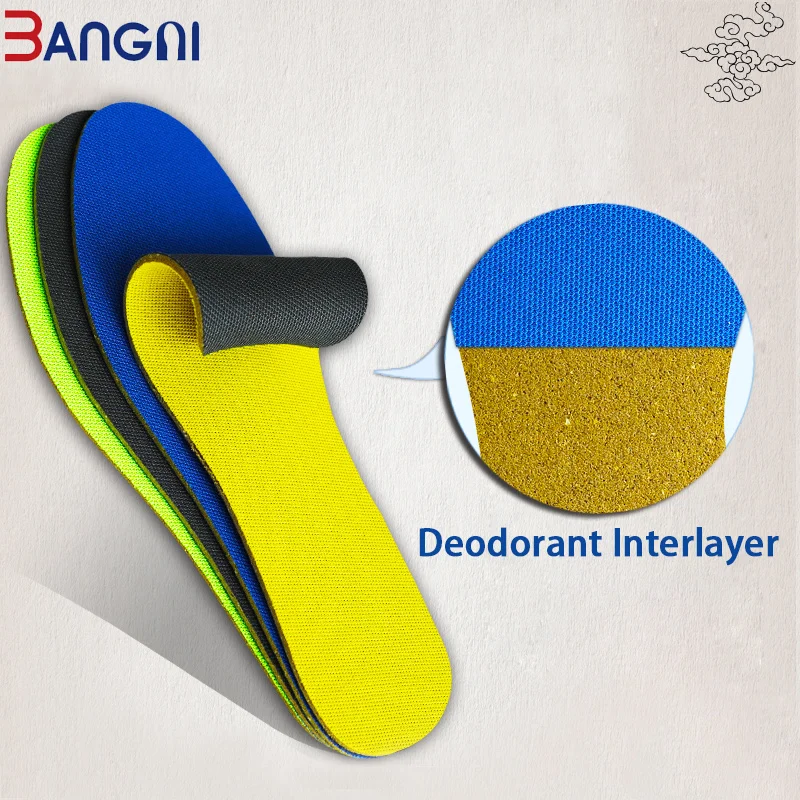3 ANGNI двойными бортами Footmaster дезодорант Вставить Бесплатная размеры мягкие спортивные стельки для мужчин и женщин обувь