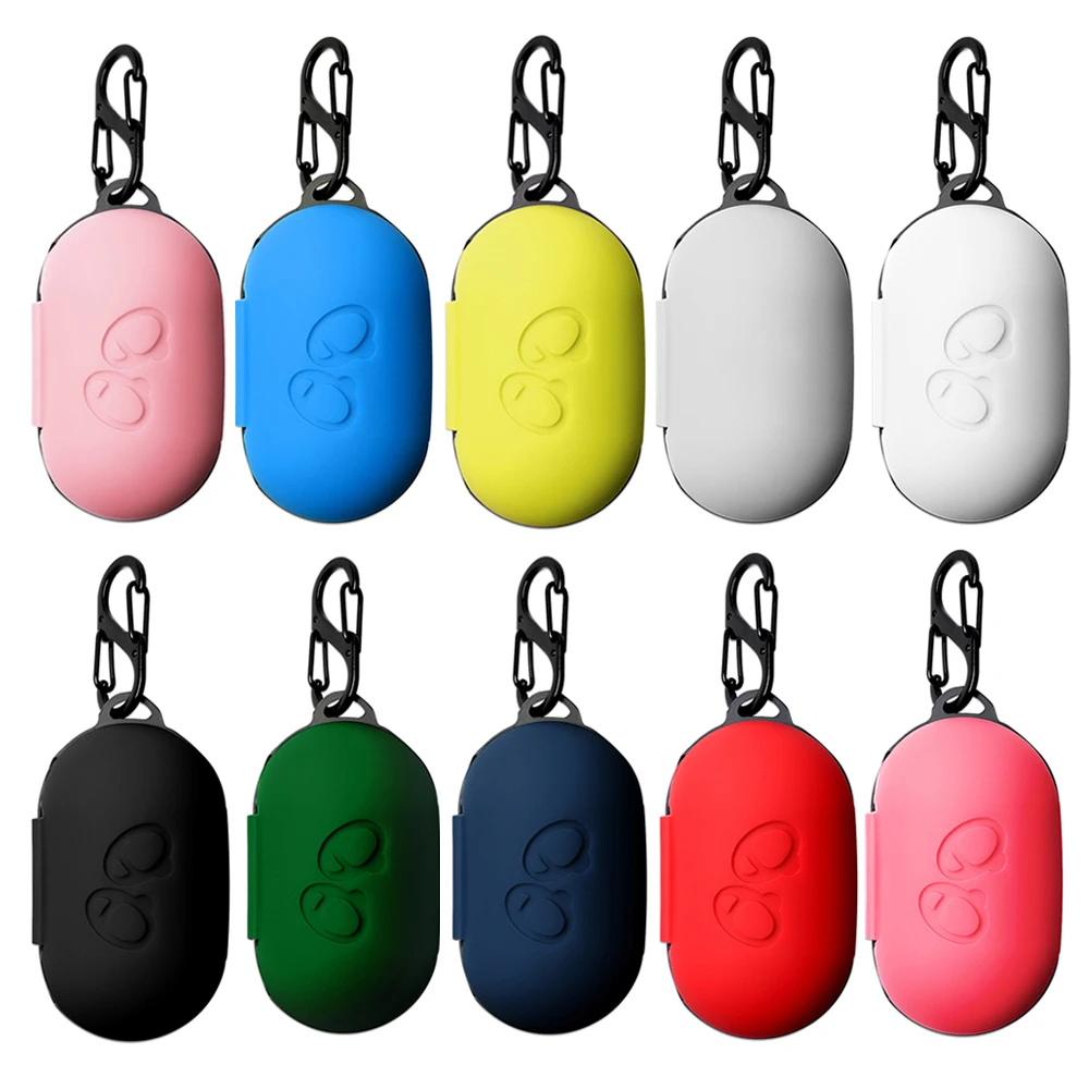 

Protective Case Cover For Samsung Galaxy Buds 2019 Earphone Flip-open Silicone Case with Carabiner Waterproof Shockproof Cases