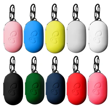 

Protective Case Cover For Samsung Galaxy Buds 2019 Earphone Flip-open Silicone Case with Carabiner Waterproof Shockproof Cases