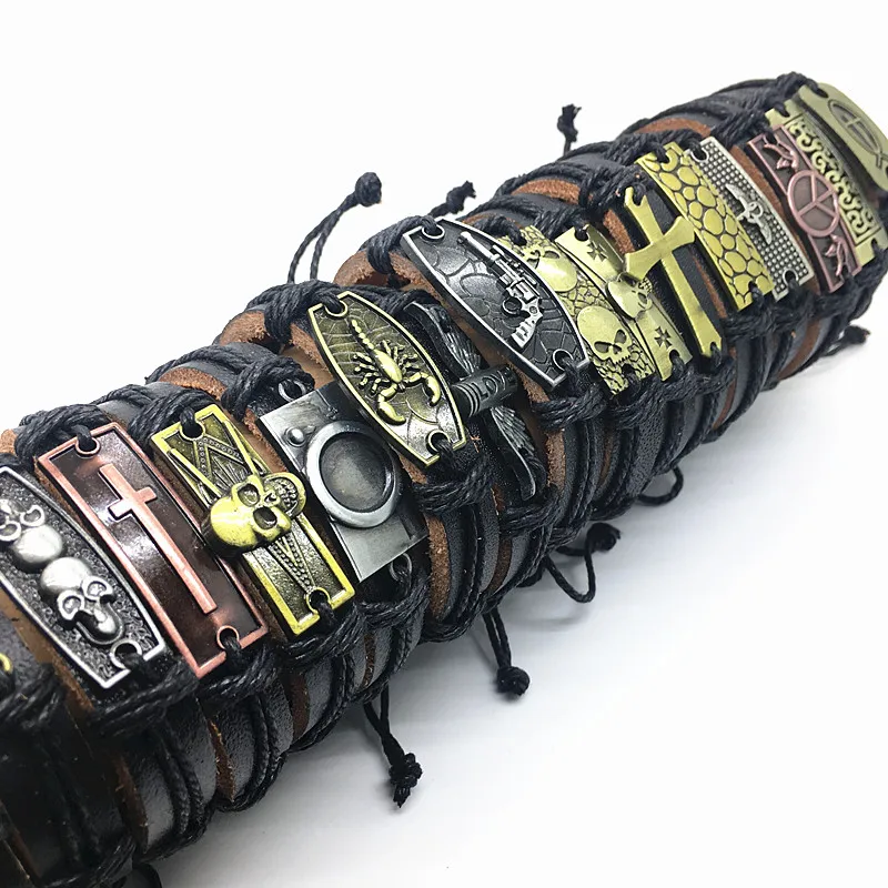 Buy Wholesale Lots Bulk Leather Bracelet for Men Women