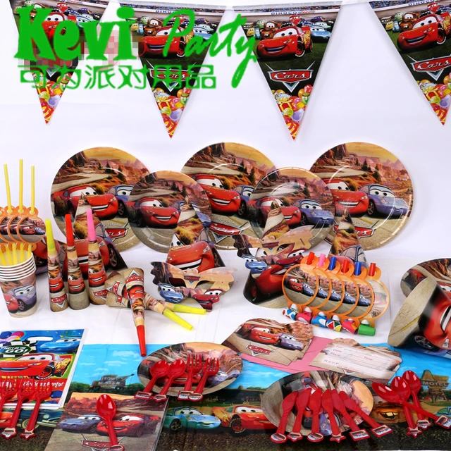 90pcs cars theme party supplies kids party invitation card candy cars theme party invitations