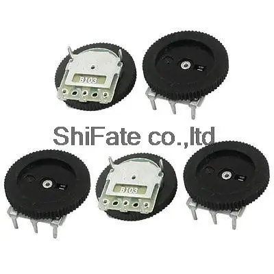 

5Pcs 16mmx2mm 10K ohm Stereo Radio Volume Control Wheel Potentiometer B103