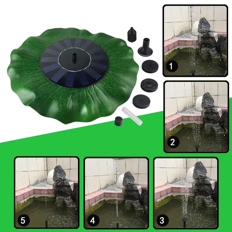 

Simulated lotus leaf fountain, solar fountain, small solar pond fountain garden watering system