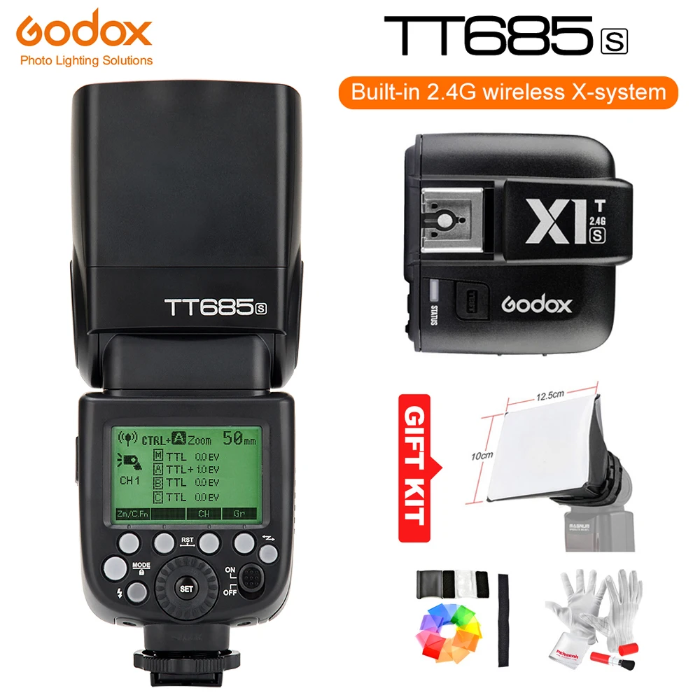 Godox TT685S GN60 1 / 8000s HSS TTL blesk Speedlite + Godox X1T-S bezdrátový blesk Trigger (MI Shoe) pro Sony A6500 A6300 DSLR