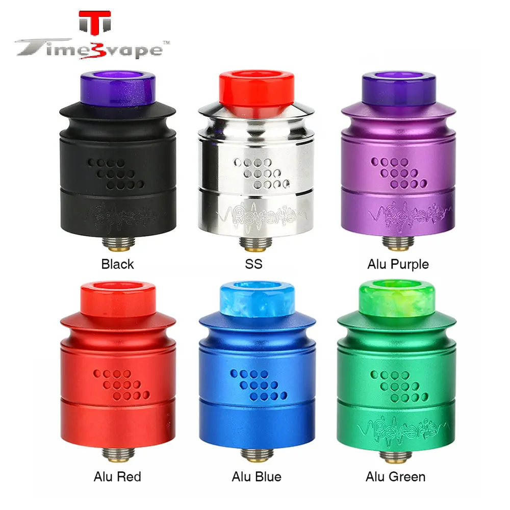 

New Timesvape Reverie RDA Atomizer 24mm Diameter Squonk 810 drip tips Rebuildable Tank Single Coil Tank BF Pin E-cig Vape RDA