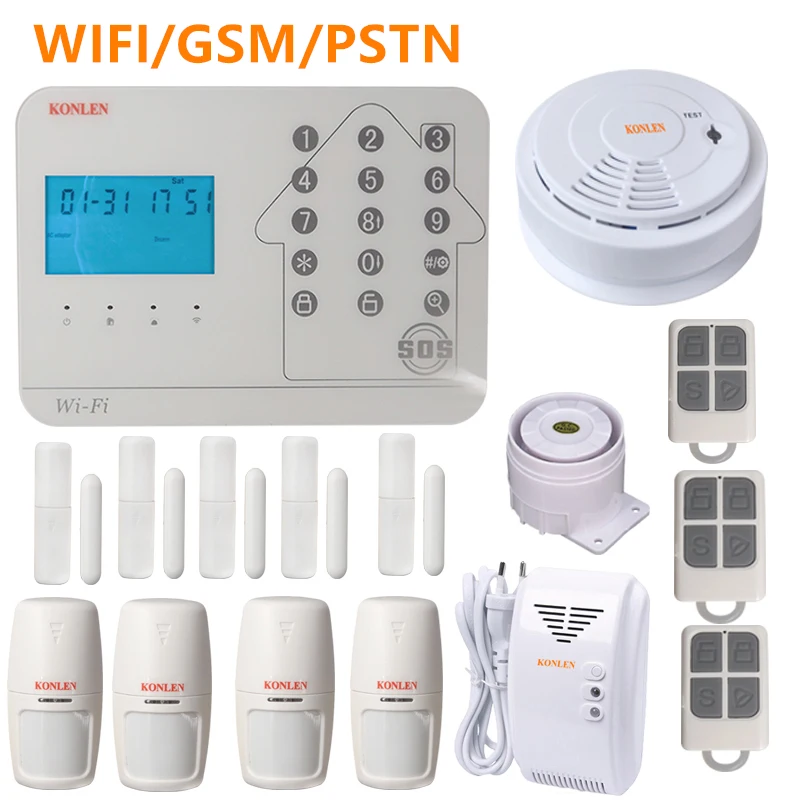 KONLEN WIFI домашняя Безопасность GSM PSTN система сигнализации Беспроводной охранный