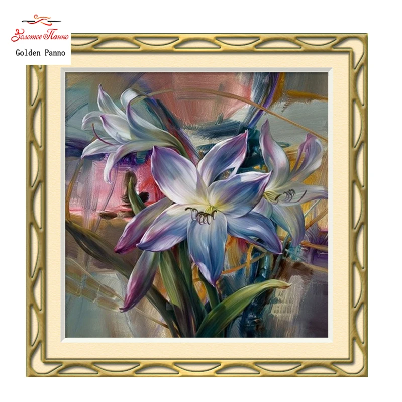 Gold Panno DIY DMC 11CT 14CT полностью вышивка крестиком цветы Орхидея наборы для вышивки