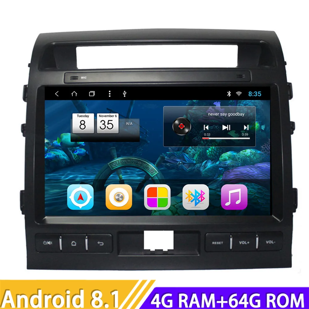 Roadlover Android 8 1 автомобильный мультимедийный плеер радио для Toyota Land Cruiser 2007-2015 Стерео
