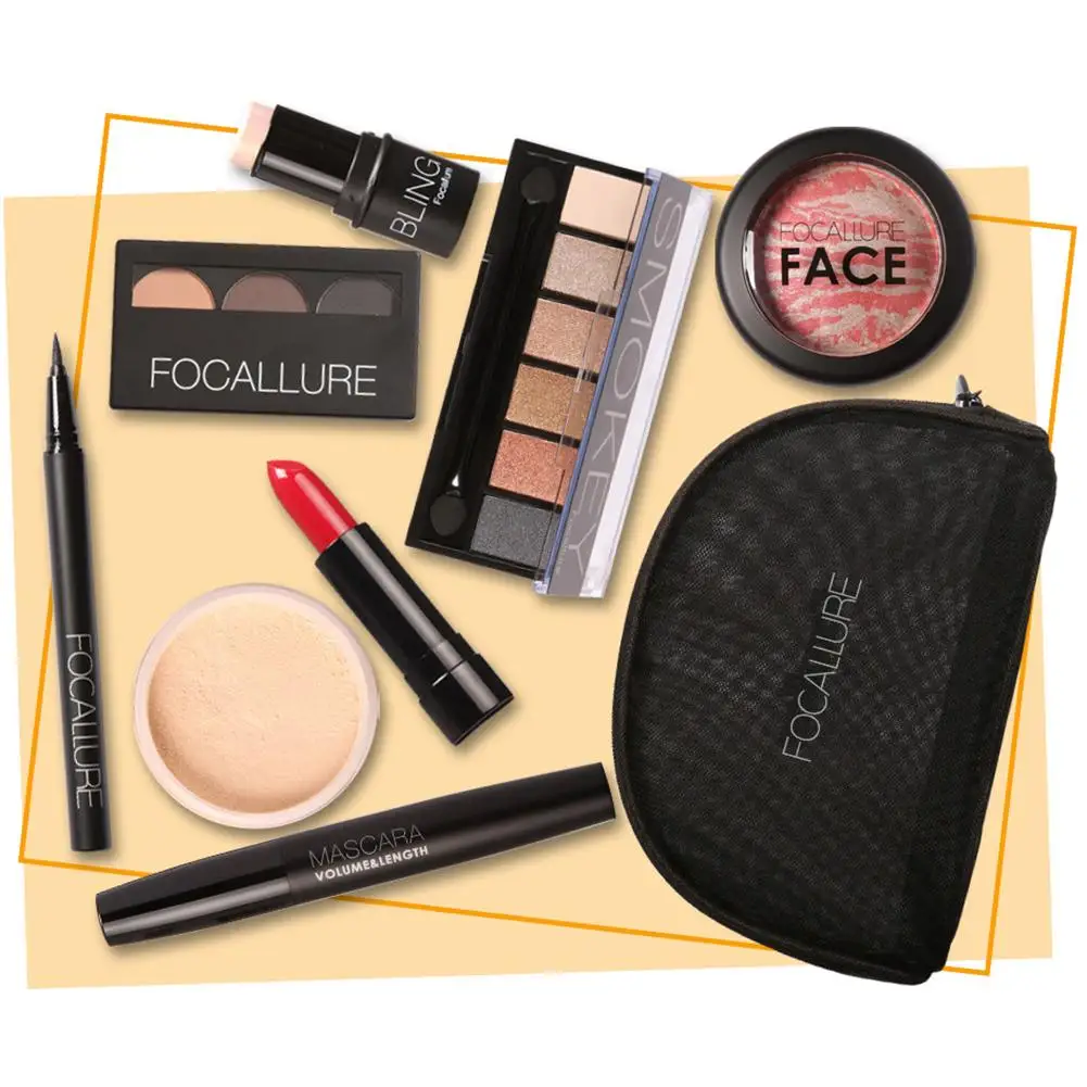 

8Pcs Makeup Tool Kit Eyeshadow Lipstick Blush Face Powder Eyeliner Set Makeup Set