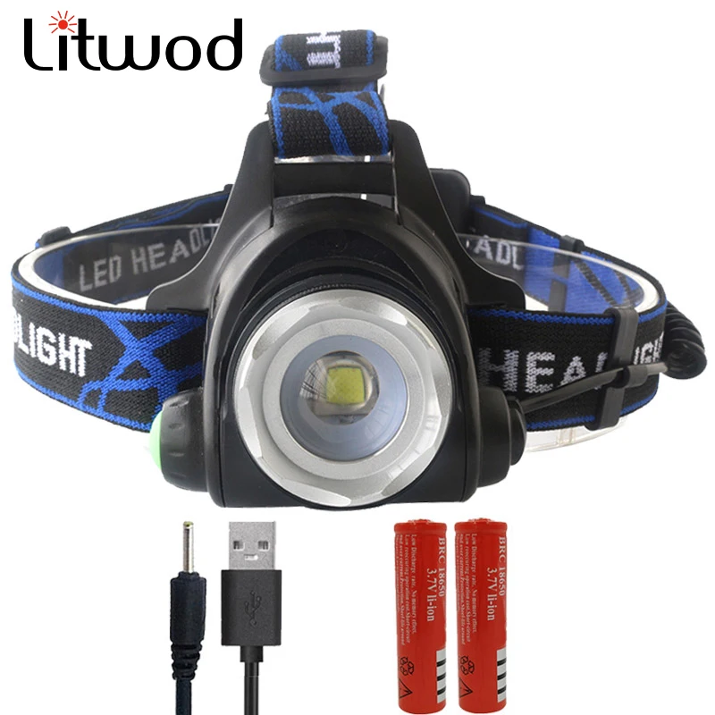 

Litwod z20 5000LM Led Head lamp T6 / L2 Led fishing headlamp Torch 4 Modes Waterproof Headlight flashlight 18650 for Camping