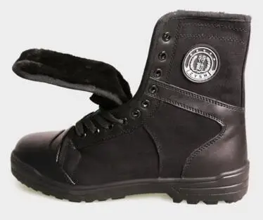 Всесезонные Для мужчин военные Армейские ботинки Теплый плюш зимние ботинки полиции Для мужчин обувь ботильоны с боковой молнией мужской боевой Botas - Цвет: winter