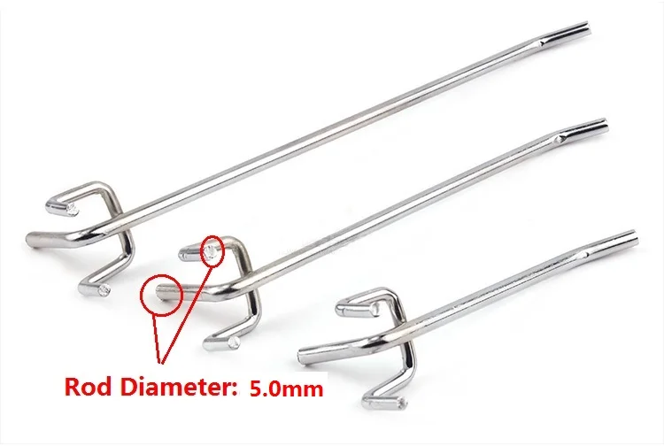 

25pcs/Lot 150mm Length Metal Chromeplated Supermarket Display Hook for Pegboard hanger wire Dia.5mm Hole to Hole Distance 32mm