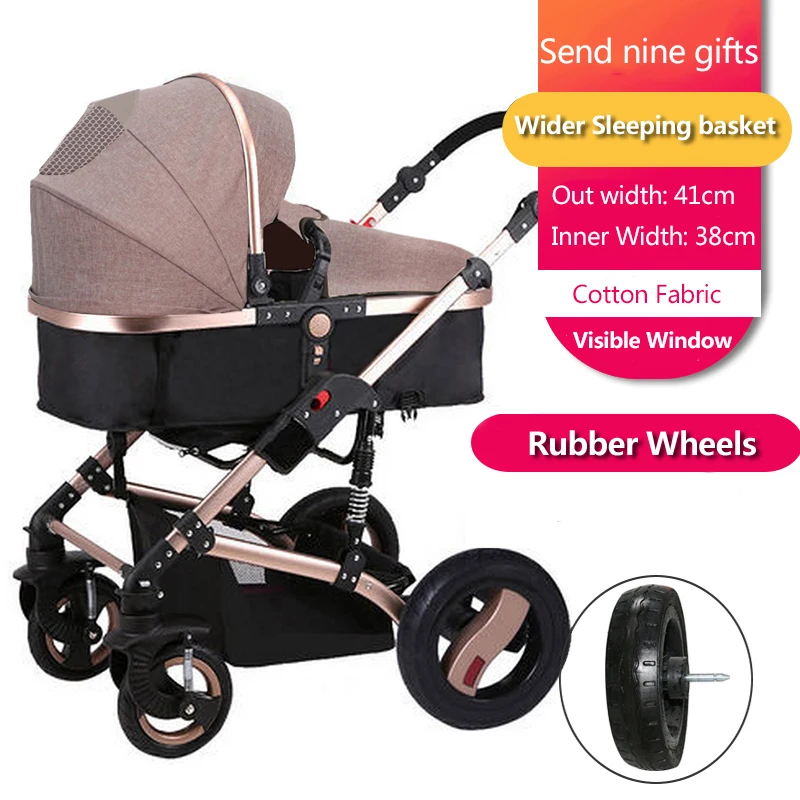 

Four Seasons General Baby Stroller TEKNUM kids carriage High Landscape Can Mount Newborn Child Folding Child Car