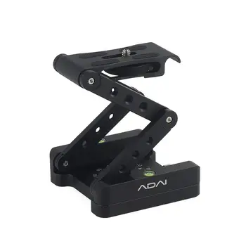 

M-Shaped Flex Tilt Tripod Head Aluminum Alloy Folding Z Tilt Head 360 Degree Rotary Quick Release Plate Stand Mount Spirit Level