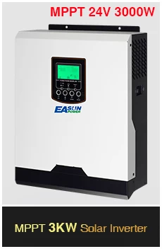 Источник питания Easun 3KVA солнечный инвертор 2400W 24V 220V Гибридный Инвертор Чистая синусоида Встроенный MPPT Солнечный контроллер зарядное устройство