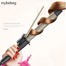 Новая Плойка для профессиональной завивки керамической глазури Быстрое нагревание вращающиеся ролики бигуди для волос Универсальное напряжение