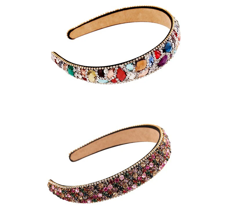 Tiaras de Strass para as Mulheres Acessórios para o Cabelo Jóias de Luxo Colorido de Cristal Hairbands Novos Coreano High End Bonito Cabelo 2020 2 Hairbands Tiaras de Strass Para As Mulheres
