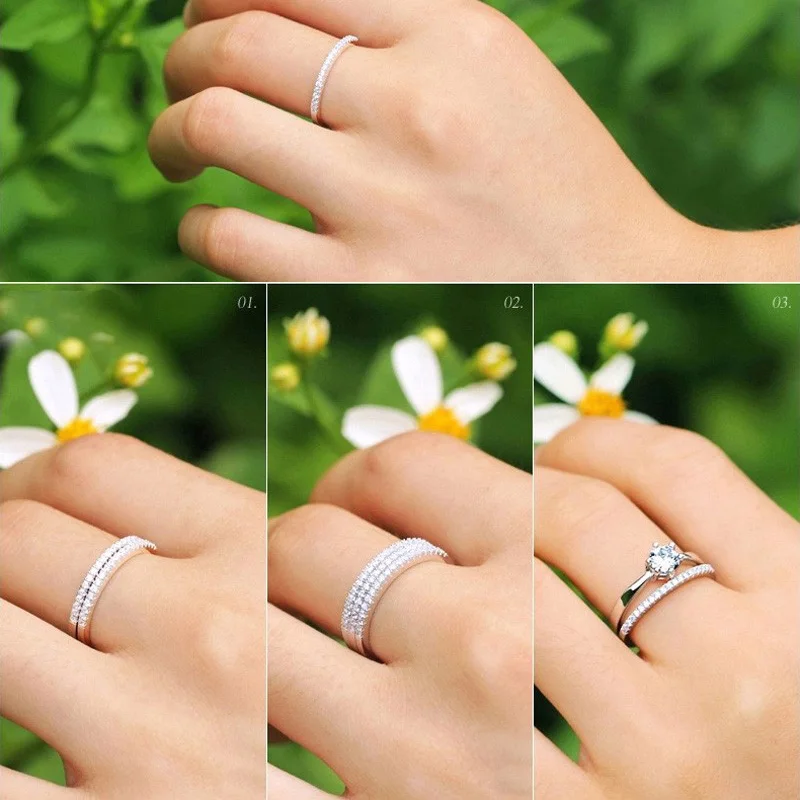Colorfish Thin Match Wedding Band Rings For Women Micro Pave Aaa Colorfish Thin Match Wedding Band Rings For Women Micro Pave Aaa Cubic Zirconia Jewelry Simple 925 Sterling Silver Eternity Ring In From