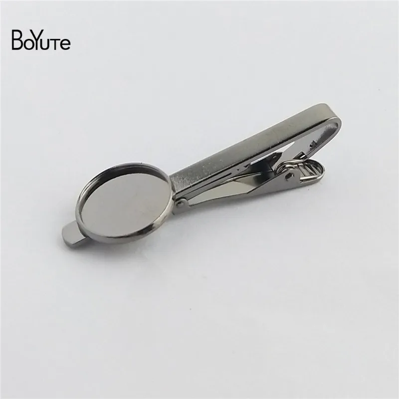 BoYuTe 10Pcs 7 Colors Plated Round 16MM 18MM 20MM Cabochon Base Diy Tie Clip Blank Tray Bezel Men`s Clothing Accessories (16)