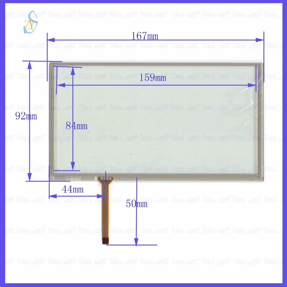 

ZhiYuSun HLD-TP-1052 7inch 4-wire resistive touch panel for Car DVD, 167*92 GPS Navigator screen glass this is compatible