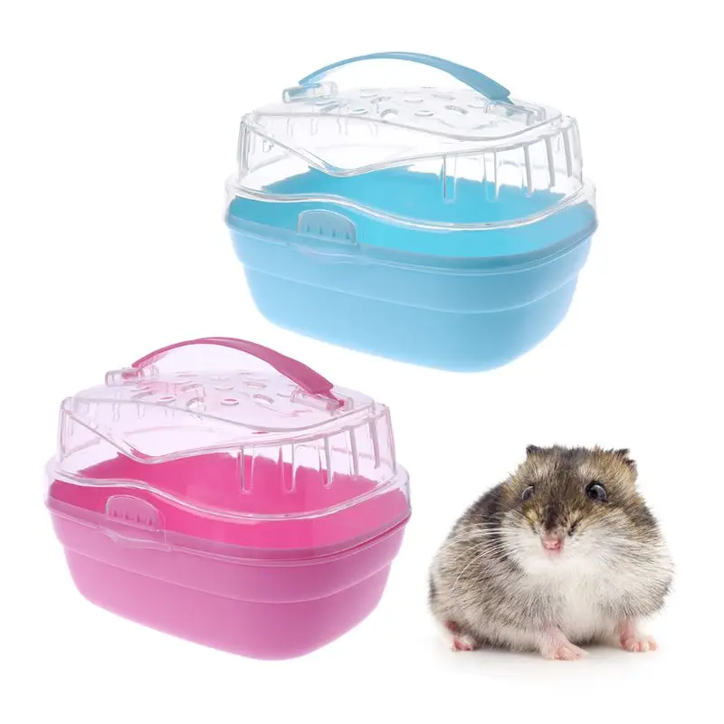 

Hamster Cage Pet Outdoor Carrier Ventilation window Go Out Portable Small Animal Guinea Pig Box
