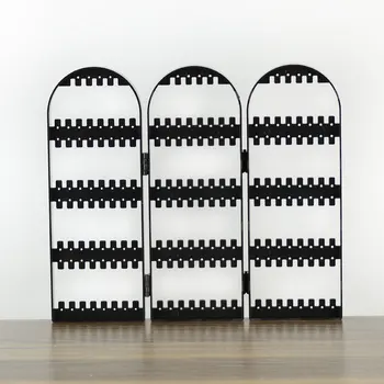 

2/3 Panel 5layers Jewelry Display Screen Folding Earrings Stand Holder Rack Bracelet Plastic Clear Black Organizer Necklace 2019
