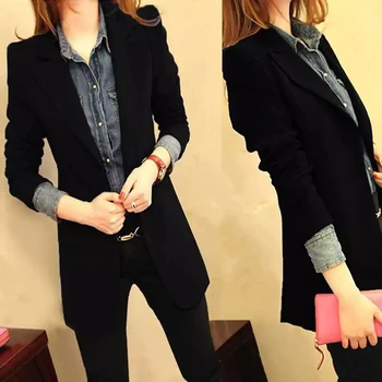 

Suit jacket female black 2019 spring new Korean fashion small Blazer long section slim casual suit jacket