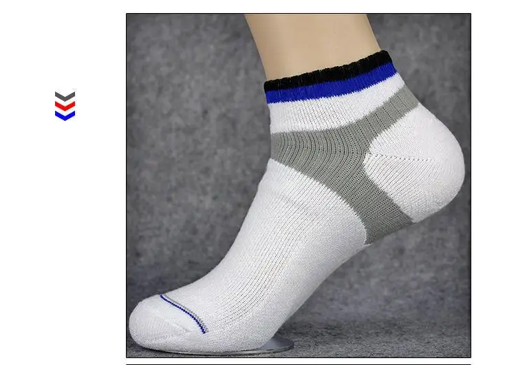 Осень зима новые носки утолщенные полотенце снизу спортивные носки, мужские носки для бадминтона, Короткие махровые колготки носки чистый хлопок пот - Цвет: white