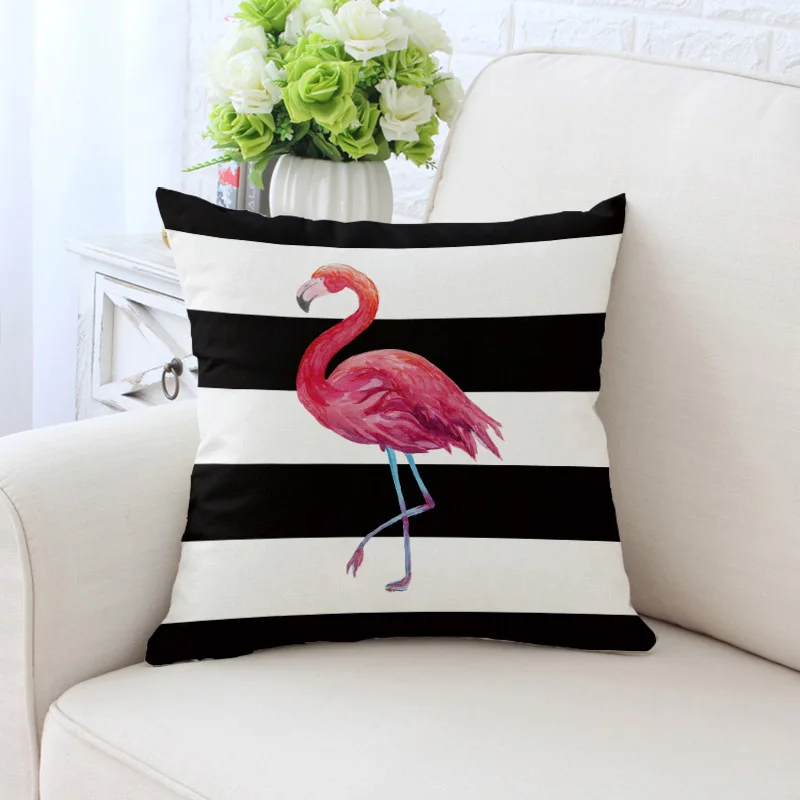 المنزل طيور النحام غطاء وسادة مطبوعة غطاء 45x45 سنتيمتر القطن المخلوطة مكتب الزخرفية المخدة مقعد أريكة سيارة وسادة الخصر غطاء BZ106