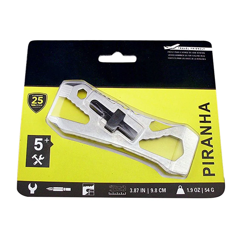 

EDC Multi Functional Stainless Steel Box Bottle Opener Spanner Scraper Outdoor Camping Tool with Detachable Screwdriver